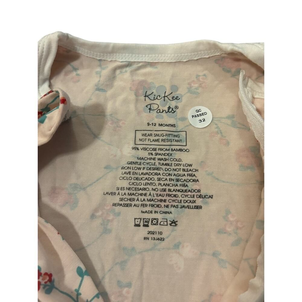 KicKee Pants flower onesie size 9-12 months NWT